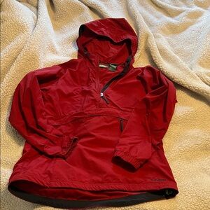 L.L. Bean Red Hooded Anorak